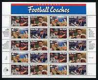 Legendary Football Coaches Mint sheet of 20 United States, 1997